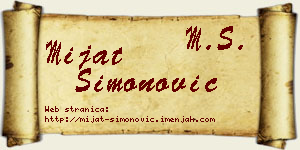 Mijat Simonović vizit kartica